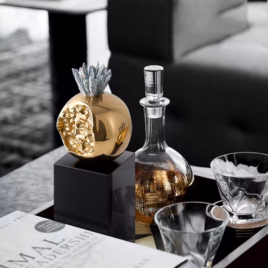Luz de luxo moderno mobiliário cristal natural latão romã ornamentos exibição acessórios presentes decoração para casa