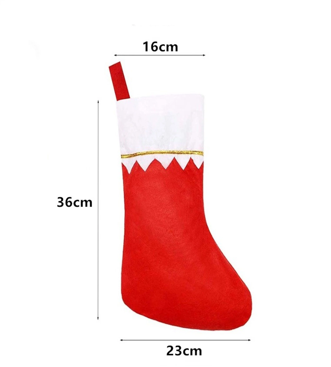 Red Felt Christmas Stockings Fireplace Hanging Stockings Tableware Holders Decoration