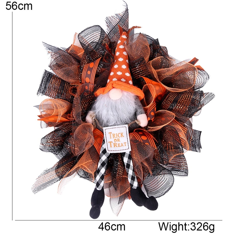 Wholesale High Quality Home Holiday Party Halloween Decoration Artificial Luxury Indoor Outdoor Orange Pumpkin Sunflower Wreath