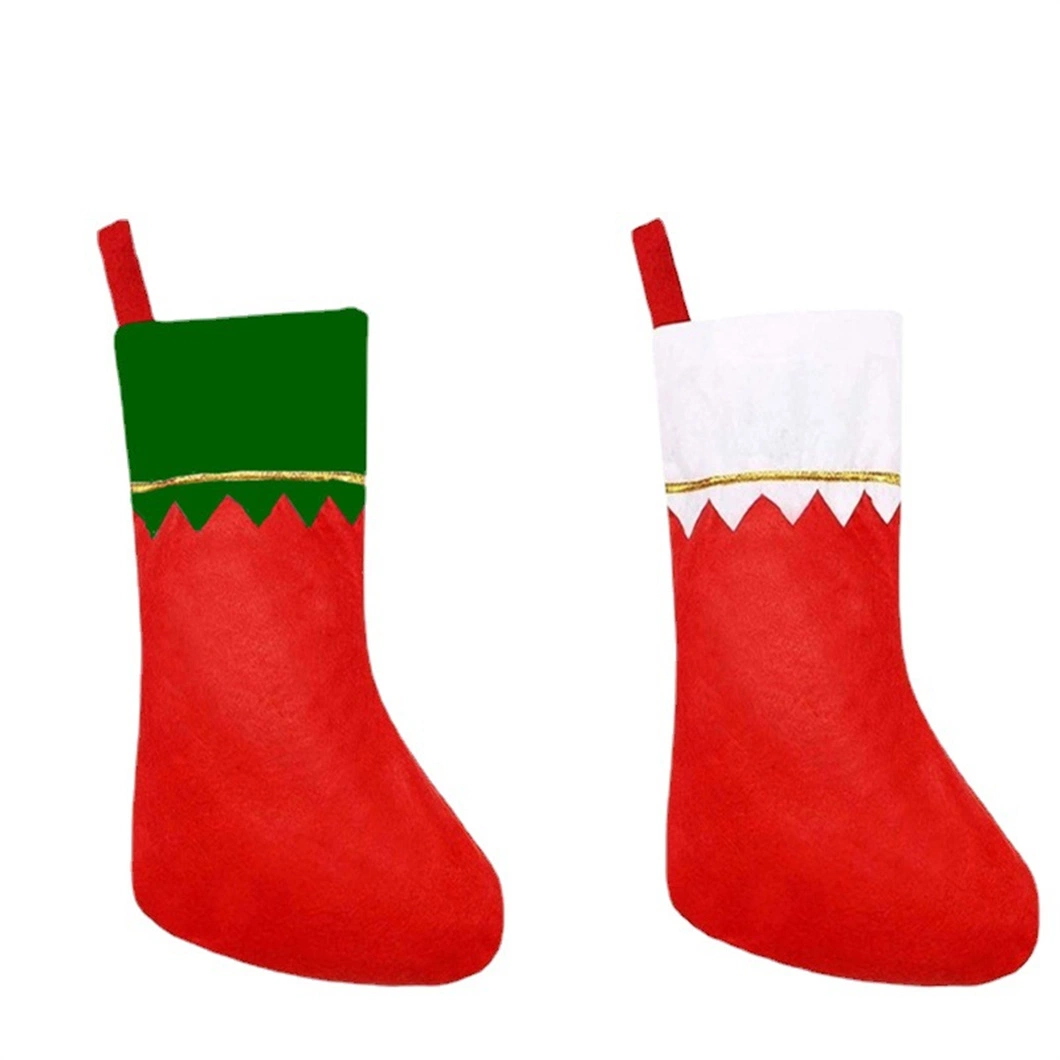 Red Felt Christmas Stockings Fireplace Hanging Stockings Tableware Holders Decoration